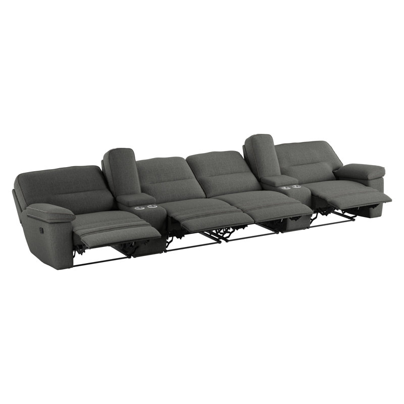 Latitude Run® Hashlamoun 6 Piece Upholstered Reclining Sectional